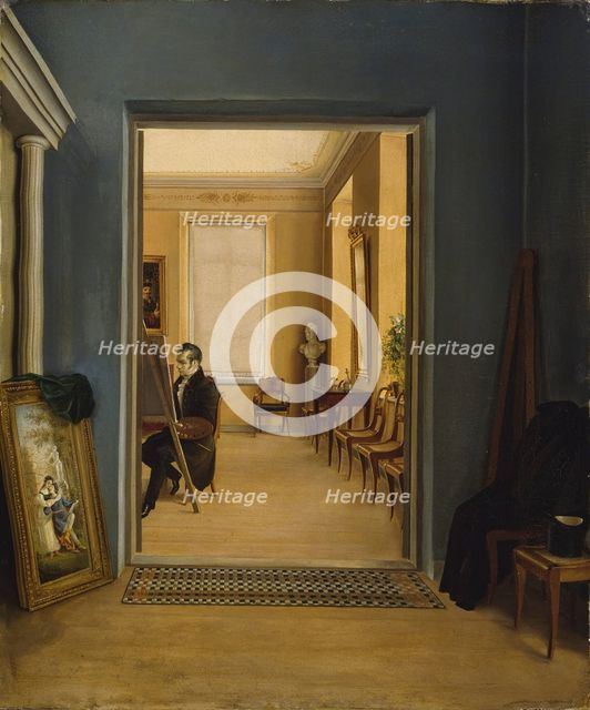 Self-Portrait in a St. Petersburg Studio, 1849. Creator: Godenhjelm; Berndt (1799-1881).