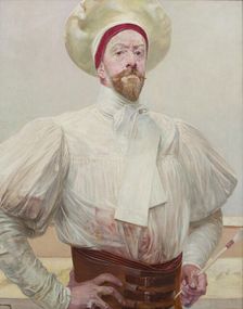 Self-Portrait in a White Attire, 1914. Creator: Jacek Malczewski