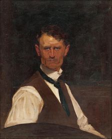Self-Portrait in a White Shirt, 1910-1915. Creator: Eduard Putra
