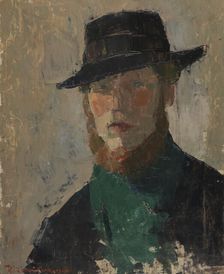 Self Portrait in Black Hat, 1908. Creator: Rik Wouters