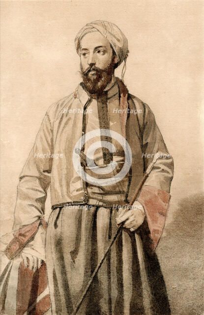 Self-portrait in Egyptian costume, c1865. Creator: Devéria, Charles Théodule (1831-1871).