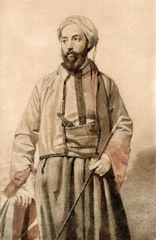Self-portrait in Egyptian costume, c1865. Creator: Devéria, Charles Théodule (1831-1871)
