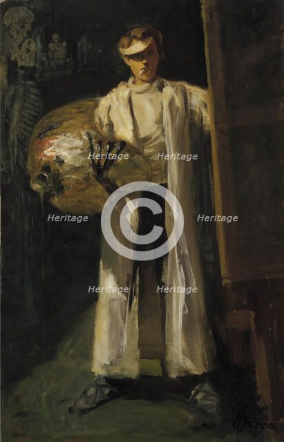 Self-Portrait in Electric Light, 1914. Creator: Oscar Parviainen.