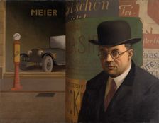 Self-Portrait in Front of an Advertising Column, 1926