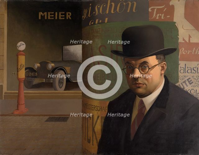 Self-Portrait in Front of an Advertising Column, 1926.