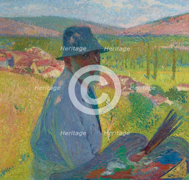 Self-portrait in La Bastide-du-Vert, 1905. Creator: Martin, Henri (1860-1943).