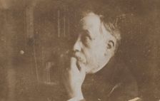 [Self-Portrait in Library (Hand to Chin)], probably 1895. Creator: Edgar Degas