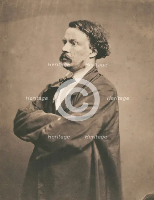 Self-portrait in smock Félix Nadar, 1855-1857. Creator: Nadar.