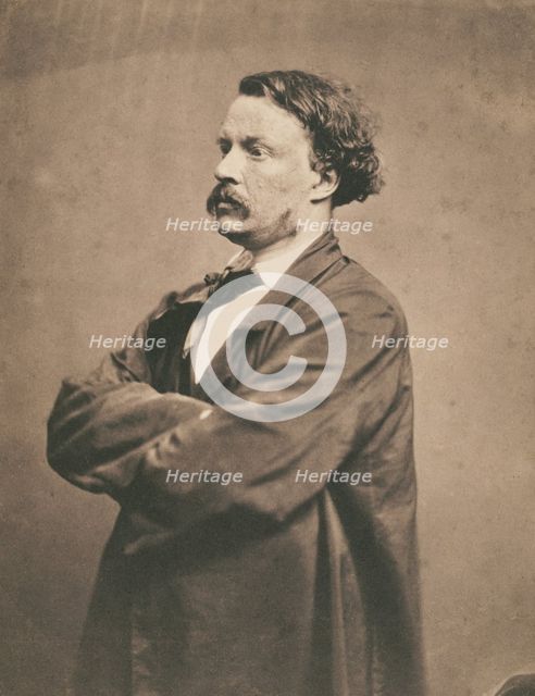 Self-portrait in smock Félix Nadar, 1855-1857. Creator: Nadar.