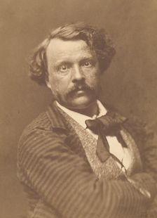 Self-portrait in striped coat, about 1856-1858. Creator: Nadar
