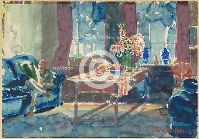 Self-Portrait: Interior of My New York Apartment, 1927. Creator: George Benjamin Luks.