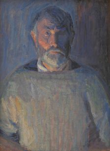 Self-Portrait - Lamplight, 1918-1920. Creator: Niels Larsen Stevns