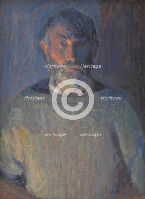 Self-Portrait - Lamplight, 1918-1920. Creator: Niels Larsen Stevns.