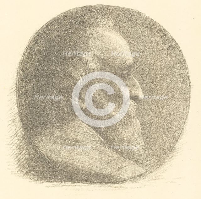 Self-Portrait, Medallion, No.1, 9th plate, 1905. Creator: Alphonse Legros.