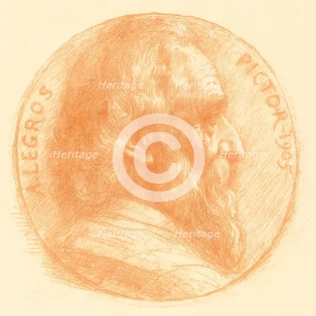Self-Portrait, Medallion, No.2, 11th plate. Creator: Alphonse Legros.