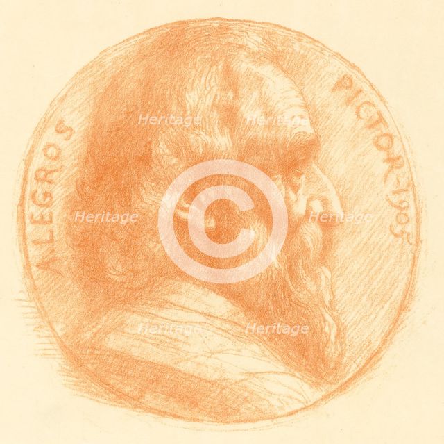 Self-Portrait, Medallion, No.2, 11th plate. Creator: Alphonse Legros.