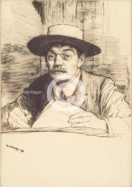 Self Portrait No. 19, 1910. Creator: William Strang.