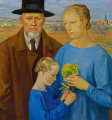 Self-portrait of the artist with his family. Creator: Schiestl, Rudolf (1878-1931)