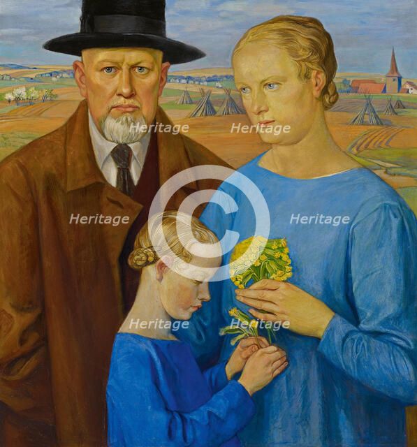 Self-portrait of the artist with his family. Creator: Schiestl, Rudolf (1878-1931).