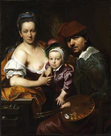 Self-Portrait of the Artist with His Wife and Son, c1719. Creator: Kupecky (Kupetzky), Jan (Johann) (1667-1740)
