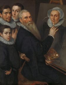 Self-Portrait of the painter with his family, 1594. Creator: Delff, Jakob Willemsz., the Elder (1550-1601)