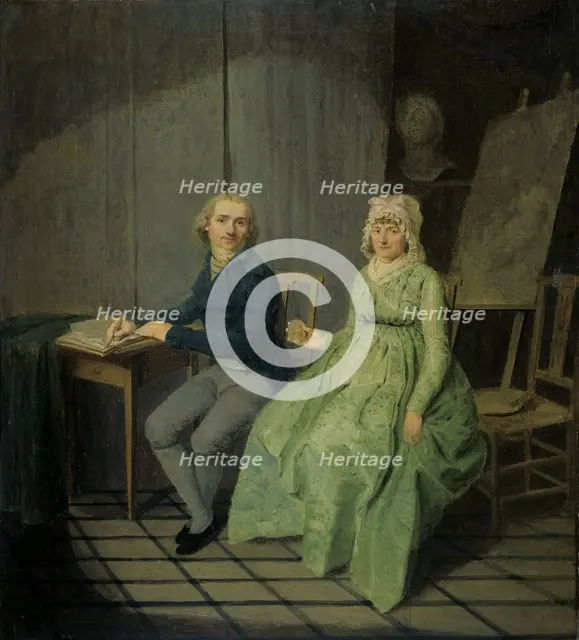 Self-portrait of Wybrand Hendriks (1744-1831), with his wife Agatha Ketel (1736-1802), 1791.  Creator: Wybrand Hendriks.