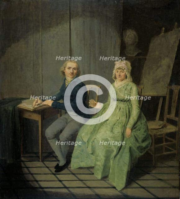 Self-portrait of Wybrand Hendriks (1744-1831), with his wife Agatha Ketel (1736-1802), 1791.  Creator: Wybrand Hendriks.
