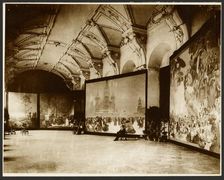 Self-Portrait of Alphonse-Marie Mucha at the First Exhibition of the \Slavs Epic\ at...about 1980. Creator: Alphonse Mucha