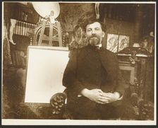 Self-Portrait of Alphonse-Marie Mucha, negative about 1900; print about 1980. Creator: Alphonse Mucha
