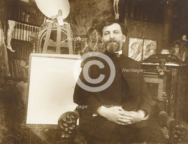 Self-Portrait of Alphonse-Marie Mucha, negative about 1900; print about 1980. Creator: Alphonse Mucha.