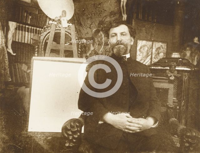 Self-Portrait of Alphonse-Marie Mucha, negative about 1900; print about 1980. Creator: Alphonse Mucha.