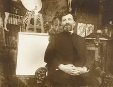 Self-Portrait of Alphonse-Marie Mucha, negative about 1900; print about 1980. Creator: Alphonse Mucha