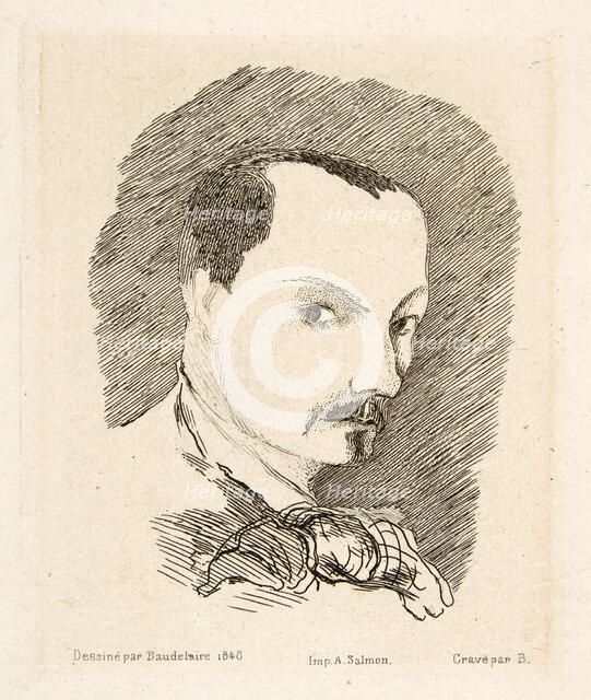 Self Portrait of Charles Baudelaire, pub. 1869. Creator: Charles Pierre Baudelaire (1821 - 1867).