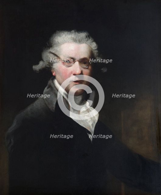 Self-portrait of English painter Joshua Reynolds wearing glasses, 18th Century. Artist: Unknown.