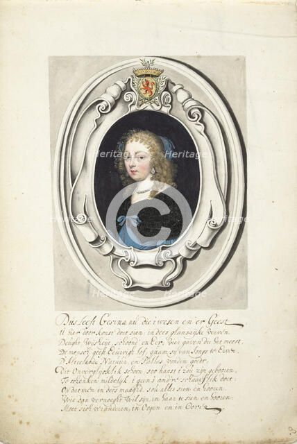 Self-portrait of Gesina ter Borch in a cartouche, 1660. Creator: Gesina ter Borch.
