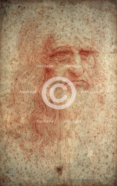 Self portrait of Leonardo da Vinci, Italian painter, sculptor, engineer and architect, c1513. Artist: Leonardo da Vinci