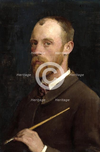 Self-portrait of Sir George Clausen, R.A., 1882. Creator: George Clausen.