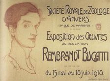 Self-portrait. Poster for Rembrandt Bugatti's Antwerp Exposition, c. 1910
