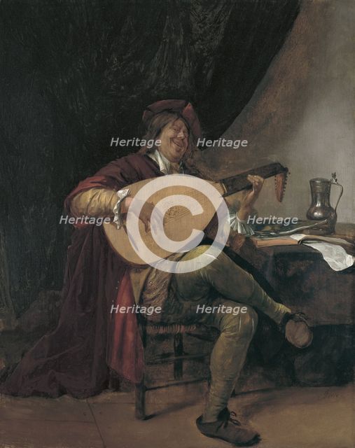Self-Portrait playing the Lute, ca 1665. Artist: Steen, Jan Havicksz (1626-1679)