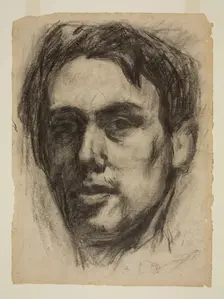 Self-Portrait (recto), Sketch (verso), 1909. Creator: Hans Richter