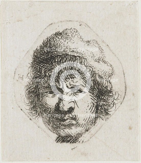Self-portrait scowling, ca 1631. Creator: Rembrandt van Rhijn (1606-1669).