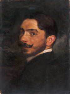 Self-Portrait (Self-Portrait in a Dark Coat), 1900-1905. Creator: Milan Thomka Mitrovsky