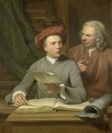 Self Portrait. Standing beside the Artist is his Father and Teacher Jan Maurits Quinkhard..., 1757. Creator: Julius Quinkhard