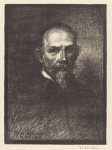 Self-Portrait (Steinlen de face, tete droite), 1905. Creator: Theophile Alexandre Steinlen