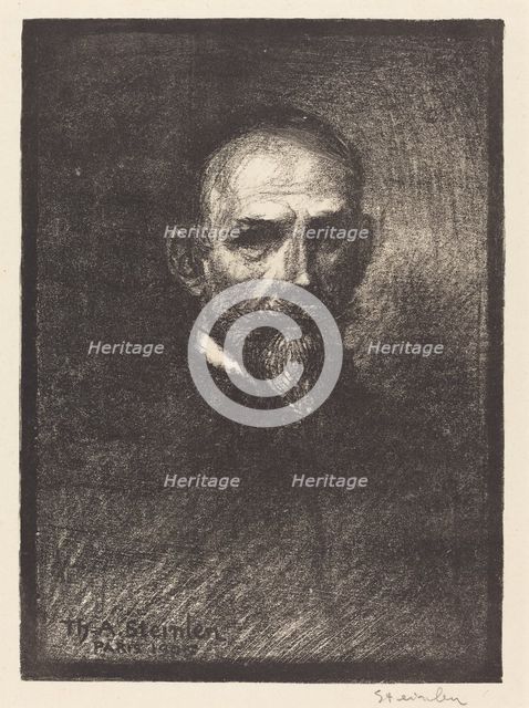 Self-Portrait (Steinlen de face, tete droite), 1905. Creator: Theophile Alexandre Steinlen.
