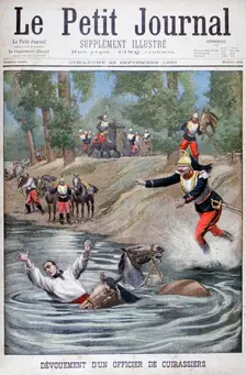 Self-sacrifice of a French cuirassier, 1900