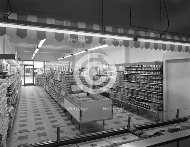 Self service shopping, Carlines store, Goldthorpe, South Yorshire, 1961 Creator: Michael Walters.