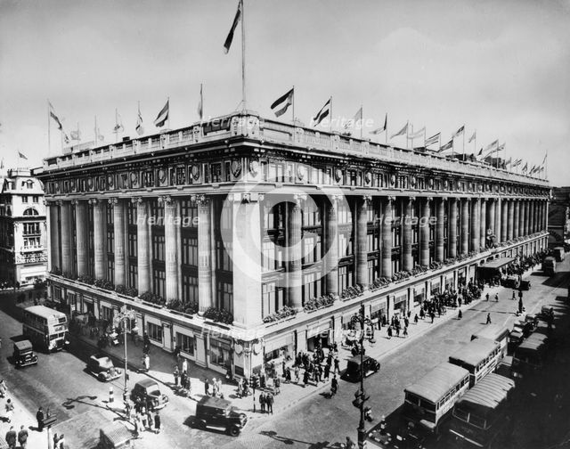 Selfridge's department store, Oxford Street, London, 1951. Creator: Bedford Lemere and Company.