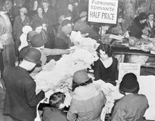 Selfridges during the Christmas sales, Oxford Street, London, 1933. Creator: Unknown