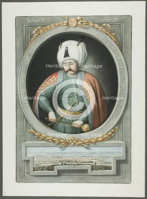 Selim Kahn I, from Portraits of the Emperors of Turkey, 1815. Creator: John Young.